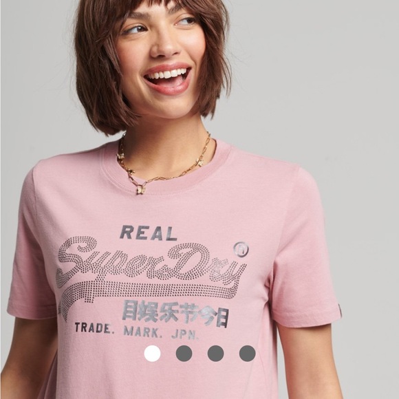 Superdry Vintage Logo Boho Sparkle T-Shirt new - size 8 woman’s - Picture 1 of 8